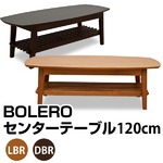 センターテーブル/ローテーブル(BOLERO) 【幅120cm】 木製(天然木) 棚板付き ダークブラウン