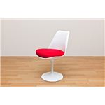 ダイニングチェア (Tulip Chair/チューリップチェア) 高さ79cm ABS樹脂シート/布張り WH＆RD(本体白・クッション赤) 