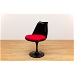 ダイニングチェア (Tulip Chair/チューリップチェア) 高さ79cm ABS樹脂シート/布張り BK＆RD(本体黒・クッション赤) 