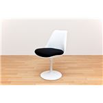ダイニングチェア (Tulip Chair/チューリップチェア) 高さ79cm ABS樹脂シート/布張り WH＆BK(本体白/クッション黒) 