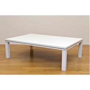 NEW ファッションこたつテーブル 【長方形/120cm×80cm】 木製 本体 ホワイト(白)