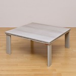 折れ脚フラットヒーターこたつテーブル(折りたたみこたつ) 【正方形/80cm×80cm】 木製 本体 ホワイト(白)