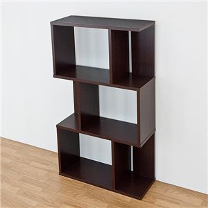 マルチオープンシェルフ/ディスプレイラック 幅59cm×奥行24cm ウォールナット 〔インテリア家具〕