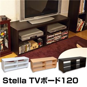 テレビ台/テレビボード(Stella) 【幅120cm】 天板厚3cm 棚板収納付き ナチュラル