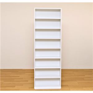 コミックラック(本棚) 【ハイタイプ】 木製 幅60cm×奥行22.5cm 転倒防止金具/可動棚付き ホワイト(白)