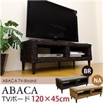 テレビ台/テレビボード(ABACA) 【幅120cm】 強化ガラス製 収納棚付き ブラウン