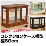 コレクションケース 【ヨコ型】 木製(天然木)/ガラス 幅60cm×奥行26.5cm ライトブラウン