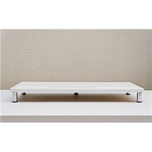 PCモニタースタンド 【ロータイプ】 幅60cm×奥行24cm×高さ6.5cm ホワイト(白)