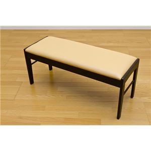 ダイニングベンチ/ダイニングチェア 幅102cm 木製(天然木)/合成皮革 ダークブラウン