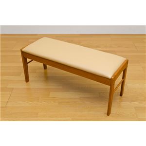 ダイニングベンチ/ダイニングチェア 幅102cm 木製(天然木)/合成皮革 ライトブラウン
