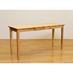 木製テーブル 【150cm×45cm】 引出し2杯付き ナチュラル 〔リビング/ダイニング/作業台〕