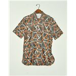 ALEXANDER YAMAGUCHI アフリカンシャツ グレーxオレンジ メンズ OS-01S/S(RED/M) 