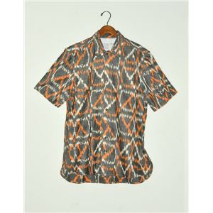 ALEXANDER YAMAGUCHI アフリカンシャツ グレーxオレンジ メンズ OS-01S/S(RED/S) 
