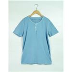 ALEXANDER YAMAGUCHI コットンヘンリーTシャツ　ブルー　メンズ  HLS-03(MAR/M) 