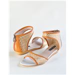 CLAUDIA CIUTI WEDGE SANDAL　ライトブラウン×ゴールド JACQUI(BEG/38) 