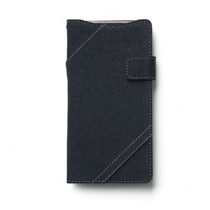 【Xperia Z2】Zenus Cambridge Diary （ケンブリッジダイアリー） ファブリック ポリカーボネート スナップボタン スタンド機能付 卓上ホルダ対応（navy）