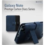 Z990GNT★GALAXY Note SC-05Dケース★Black Prestige Carbon Diary●100％本革●スタンド付　手帳タイプ 