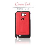 【I1238GNT】天然木で作られたGalaxy Note1（ギャラクシーノート1）ケース wood-fit  Poroporo Red