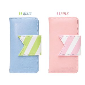 【iPhone5ケース】*ダイアリータイプ*『HAPPYMORI』話題の可愛いケースハッピーモリ− Reason Ave   ブルー