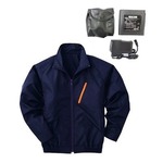 空調服 ポリエステル製長袖ブルゾン P-500BN 【カラー：ネイビー サイズ L】 リチウムバッテリーセット