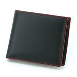 FRUH　カラーステッチ牛革ウォレット　二つ折り財布　［ステッチカラー： レッド］