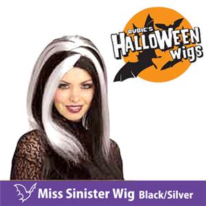 【コスプレ】 RUBIE'S （ルービーズ） 51462 Miss Sinister Wig - Black／Silver（ウィッグ）