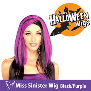 【コスプレ】 RUBIE'S （ルービーズ） 51464 Miss Sinister Wig - Black／Purple（ウィッグ）