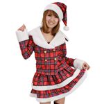 【クリスマスコスプレ 衣装】ドリーミングサンタ（チェック）