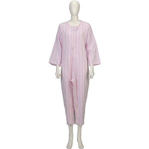 【快適介護用品】ソフトケアねまき（介護ねまき）両開きファスナー薄手　ピンク　LL