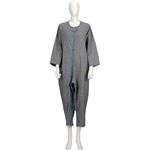 【快適介護用品】ソフトケアねまき（介護ねまき）両開きファスナー厚手　紺　LL