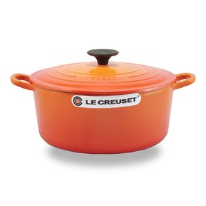 ル・クルーゼ （Le Creuset） ココット・ロンド 24cm 両手鍋 オレンジ