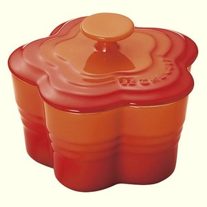ル・クルーゼ （Le Creuset）  ラムカン・フルール（蓋付き） オレンジ