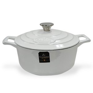 La CUISINE（ラ・キュイジーヌ）ラウンドキャセロール 24ｃｍ ホワイト LC-5180MB