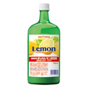 【まとめ買い】ポッカサッポロ 業務用 ポッカレモン 100% 720ml 瓶 12本入り（1ケース）