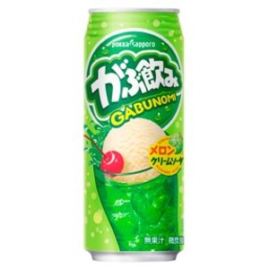 【まとめ買い】ポッカサッポロ がぶ飲み メロンクリームソーダ 500ml 缶 48本入り【24本×2ケース】