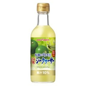 【まとめ買い】ポッカサッポロ お酒にプラス 沖縄シークヮーサー 300ml 瓶 12本入り（1ケース）