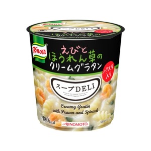 【まとめ買い】味の素 クノール スープDELI えびとほうれん草のクリームグラタン 46.2g×24カップ（6カップ×4ケース）