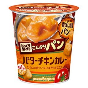 【まとめ買い】ポッカサッポロ じっくりコトコト こんがりパン バターチキンカレー （カップ） 35.1ｇ×18カップ（6カップ×3ケース）