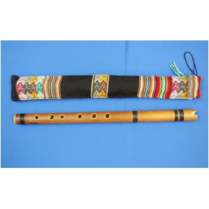 【CHECHO QUENA QUENACHO D】アンデスを代表する民族楽器　ケナーチョ　Ｄ管　チェチョ(CHECHO)ブランド、ペルー製★アワイヨ柄ケース付★竹製★プロフェショナル