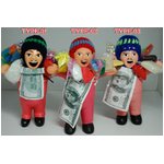 【エケコ人形15cm　トリオ】【TYPE:１、２、３】ピンク色（桃色） ３体のお得なセット　女性に人気！（ペルー直輸入）