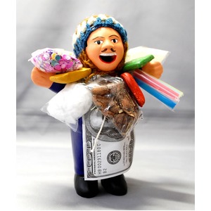 【エケコ人形15cm】 エケコ人形・色はブルー（青色） 当店モデル（ペルー直輸入）