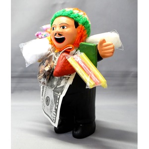 【エケコ人形15cm】 エケコ人形・色はブラック（黒） 当店モデル（ペルー直輸入）