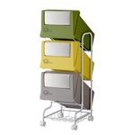 リス 分別ごみ箱 3分別おしゃれ ごみ箱 ステンレスフラップ コンテナスタイル3 CS3-60S MX4