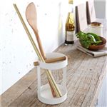 山崎実業 キッチンツールスタンド 箸立て トスカ 木製 ホワイト