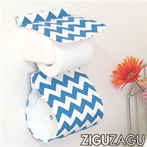 オカトー ペーパーホルダーカバー ZIGUZAGU ブルー