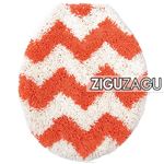 オカトー トイレフタカバー ZIGUZAGU 普通便座用 トイレカバー オレンジ