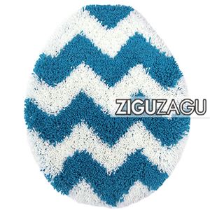 オカトー トイレフタカバー ZIGUZAGU 普通便座用 トイレカバー ブルー