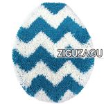 オカトー トイレフタカバー ZIGUZAGU 普通便座用 トイレカバー ブルー