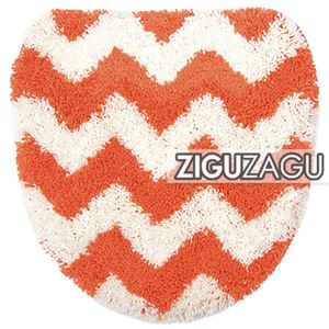オカトー トイレフタカバー ZIGUZAGU 洗浄便座用 トイレカバー オレンジ