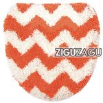 オカトー トイレフタカバー ZIGUZAGU 洗浄便座用 トイレカバー オレンジ